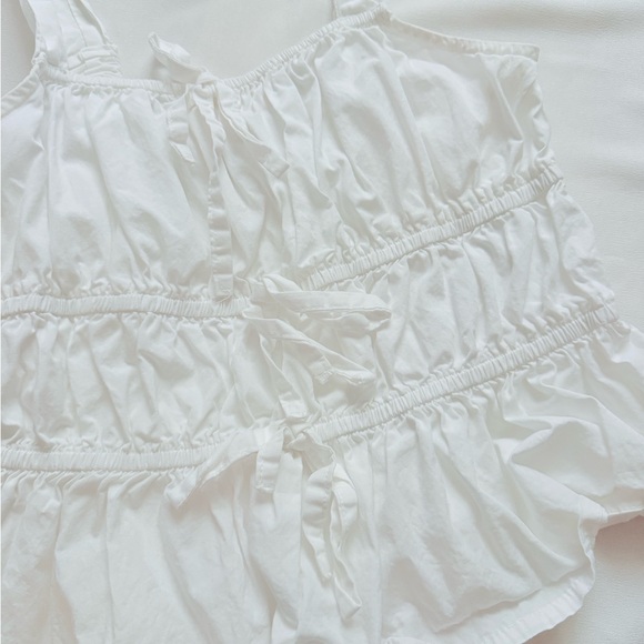 White Ruffled Tank Top - Picture 4 of 4